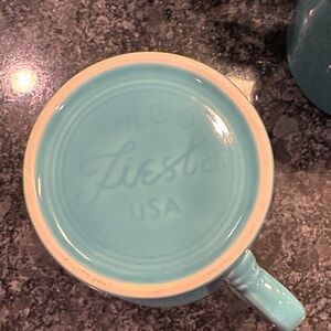 Set of 4 Fiesta Aqua Blue Mugs